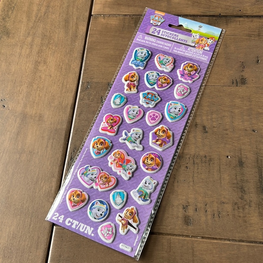 3/20$ 24 pcs Paw Patrol Stickers Puffy Stickers Funny Stickers